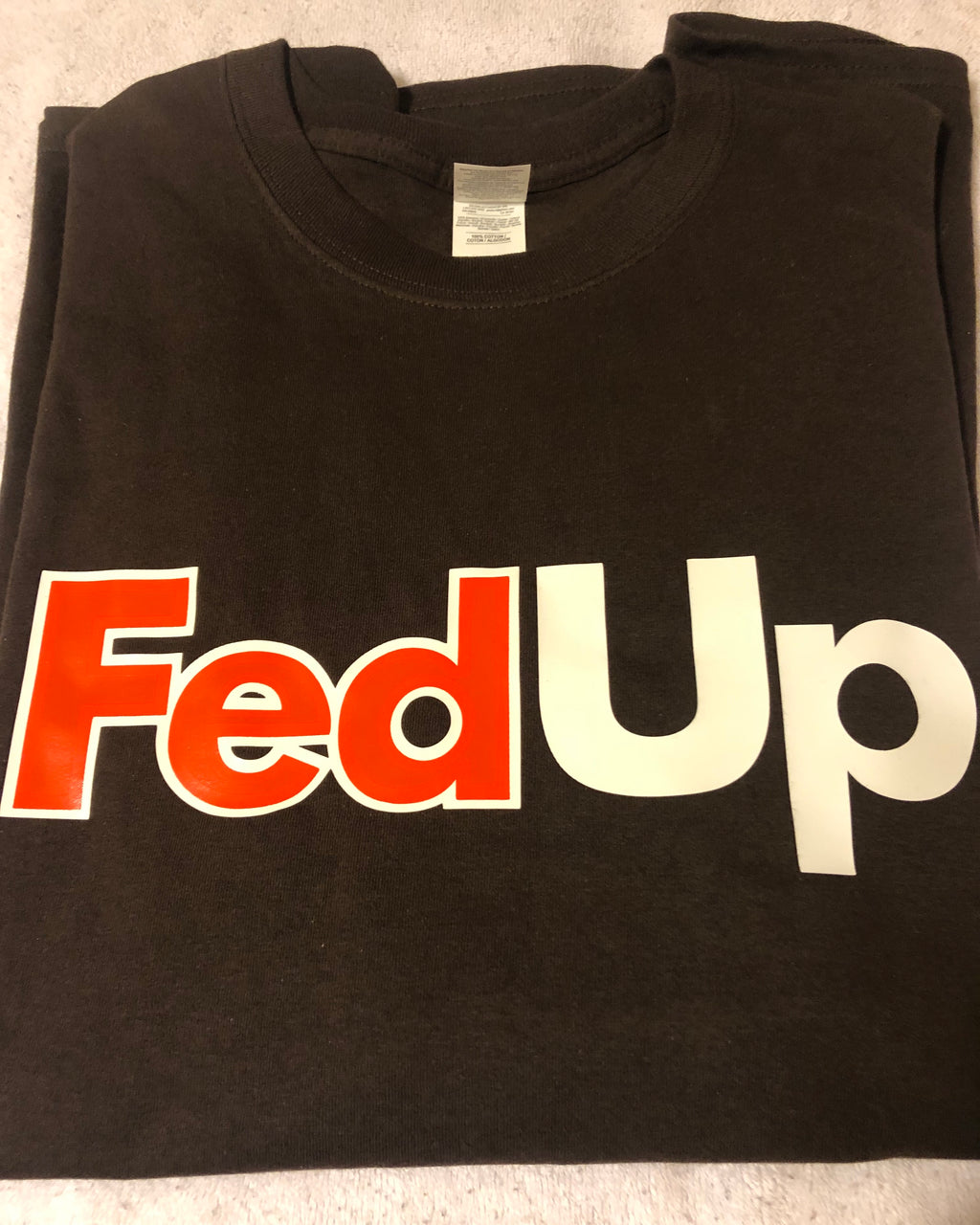 Brown FedUp long sleeve T Shirt